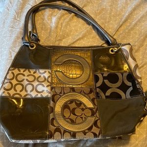 Grey and beige Coach purse!